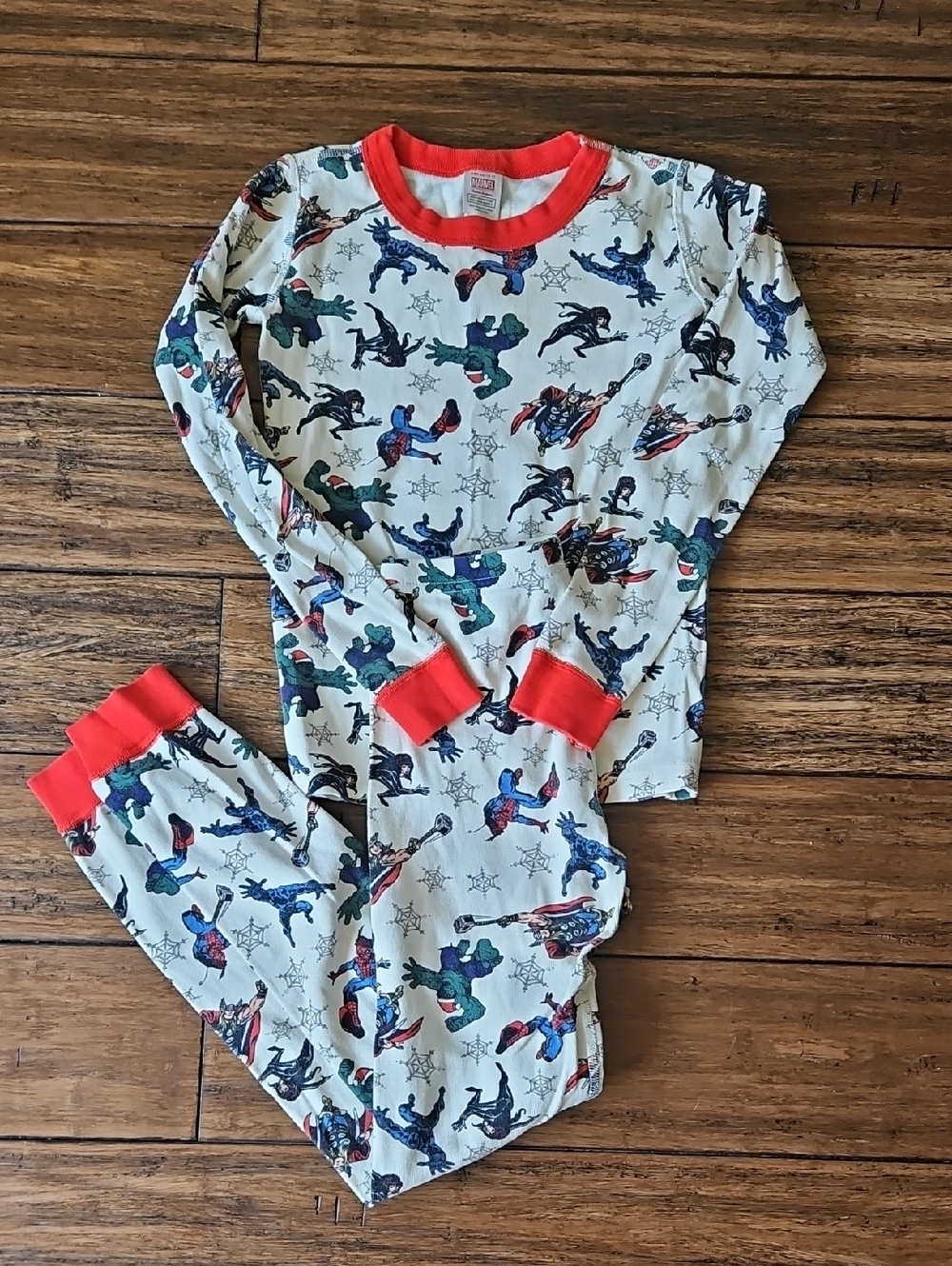 Hanna Andersson Marvel Boys Superhero Print Pajama Set - Christmas Size 10